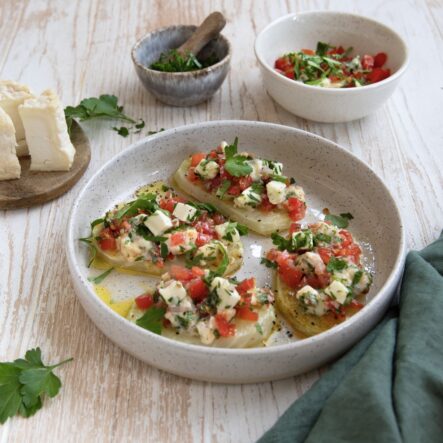 Bruschetta de chou-rave et Chabichou du Poitou AOP