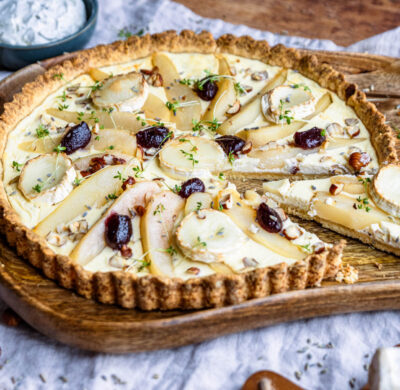 Tarte sucrée-salée au fromage de chèvre et aux poires